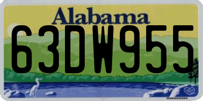 AL license plate 63DW955