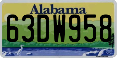 AL license plate 63DW958