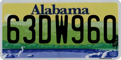 AL license plate 63DW960