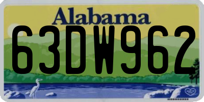 AL license plate 63DW962