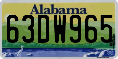 AL license plate 63DW965