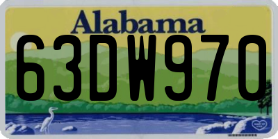 AL license plate 63DW970
