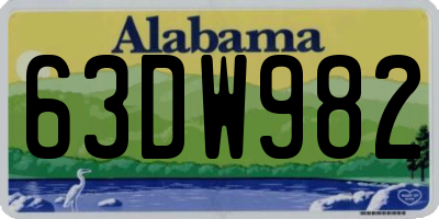 AL license plate 63DW982