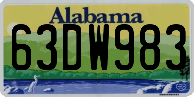 AL license plate 63DW983