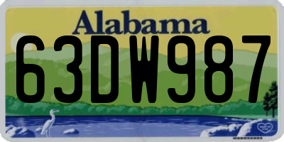 AL license plate 63DW987