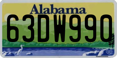 AL license plate 63DW990