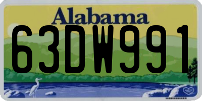 AL license plate 63DW991