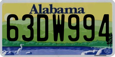 AL license plate 63DW994