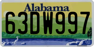 AL license plate 63DW997