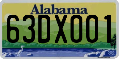 AL license plate 63DX001