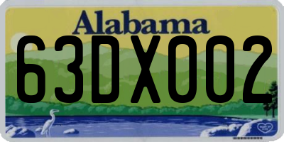 AL license plate 63DX002