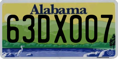AL license plate 63DX007