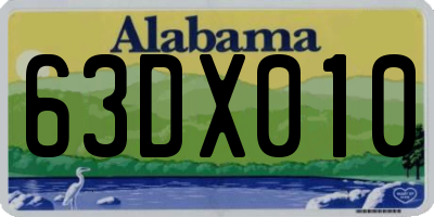 AL license plate 63DX010
