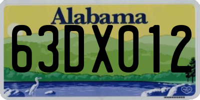 AL license plate 63DX012