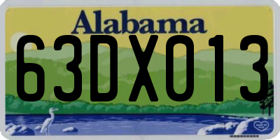 AL license plate 63DX013