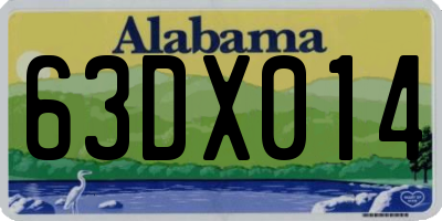AL license plate 63DX014