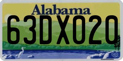 AL license plate 63DX020