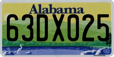 AL license plate 63DX025