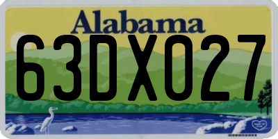 AL license plate 63DX027