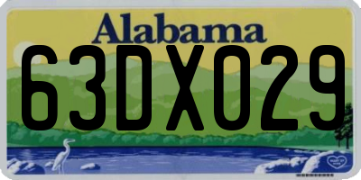 AL license plate 63DX029