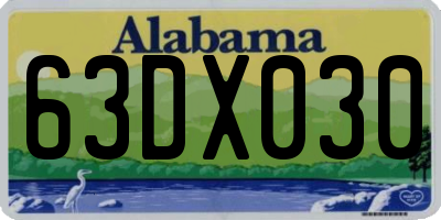 AL license plate 63DX030