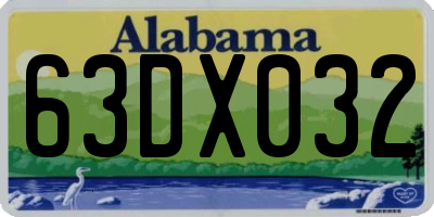 AL license plate 63DX032