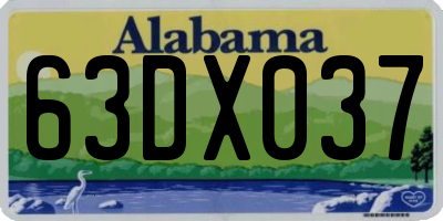 AL license plate 63DX037