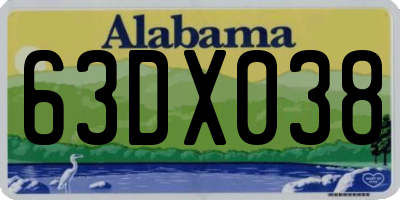 AL license plate 63DX038