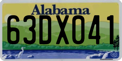 AL license plate 63DX041