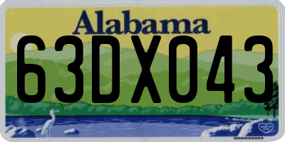 AL license plate 63DX043