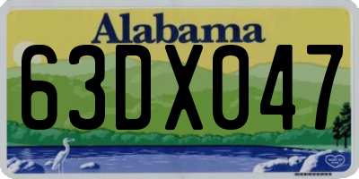 AL license plate 63DX047