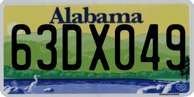 AL license plate 63DX049