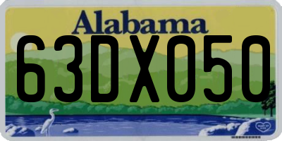 AL license plate 63DX050