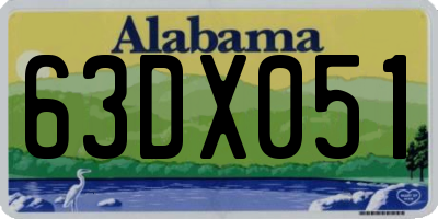 AL license plate 63DX051