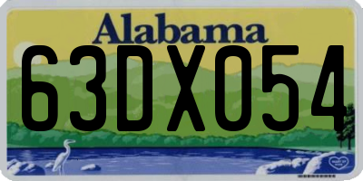 AL license plate 63DX054