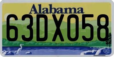 AL license plate 63DX058