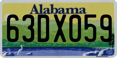 AL license plate 63DX059