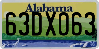 AL license plate 63DX063