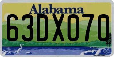 AL license plate 63DX070