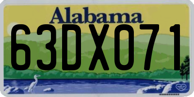 AL license plate 63DX071