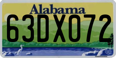 AL license plate 63DX072