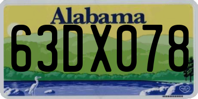 AL license plate 63DX078