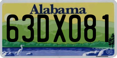 AL license plate 63DX081