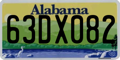 AL license plate 63DX082
