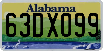 AL license plate 63DX099