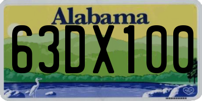 AL license plate 63DX100