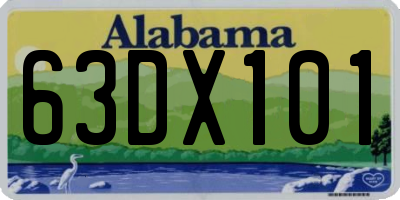 AL license plate 63DX101