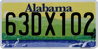 AL license plate 63DX102