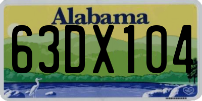 AL license plate 63DX104
