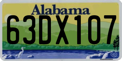 AL license plate 63DX107